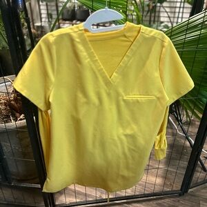 Yellow V-Neck Women's Top